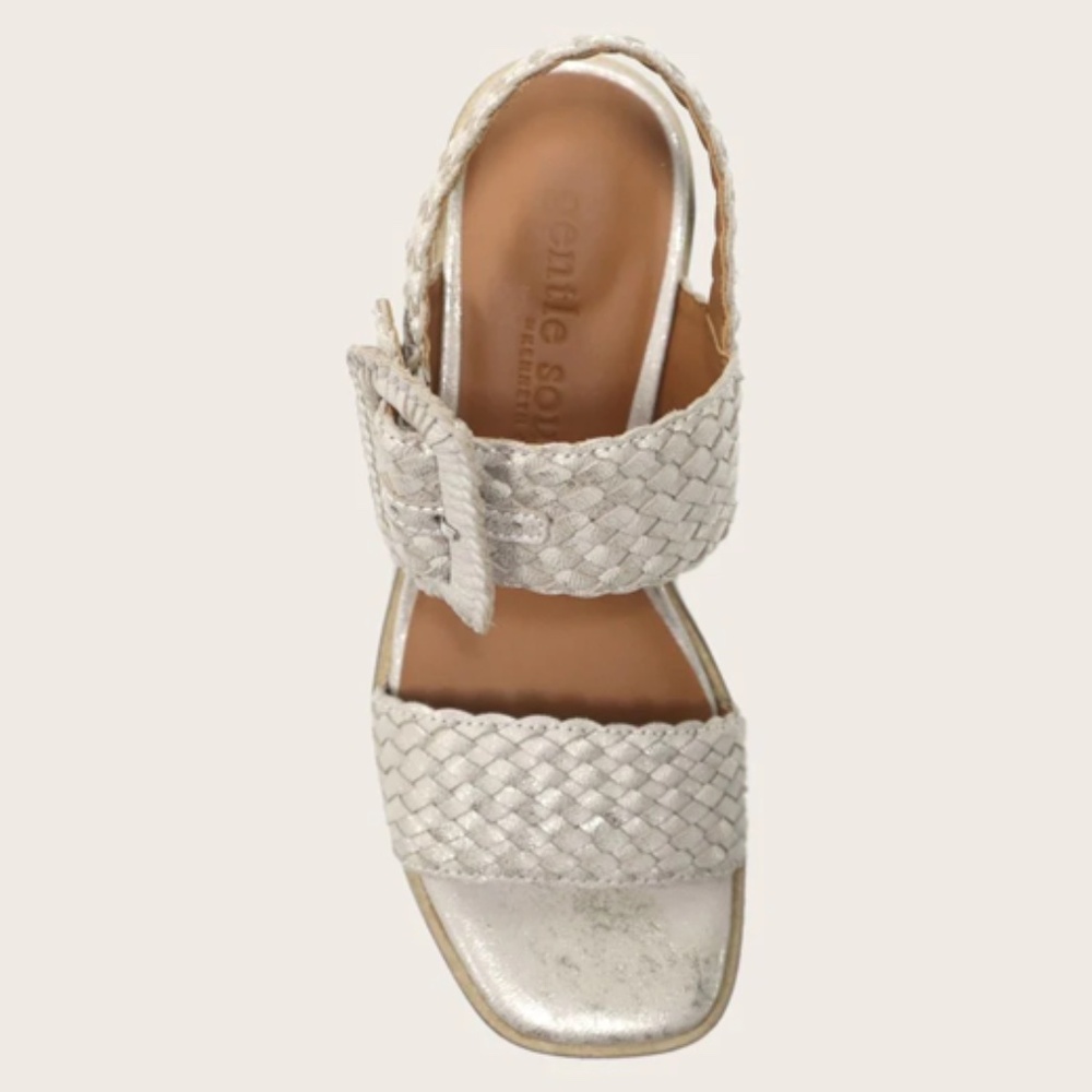 Gentle Souls Gentle Souls Madylyn Sandals Ice Metallic Size 6.5